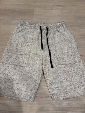 Brooklyn Cloth Light Heather Gray Knit Drawstring Shorts with Black Cord